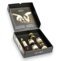 Offene luxuriöse Geschenkbox mit weißen Trüffeln und Trüffelgewürz von Desiree