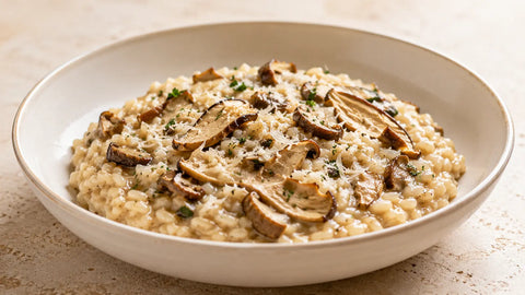 Steinpilzrisotto mit getrockneten Boletus edulis