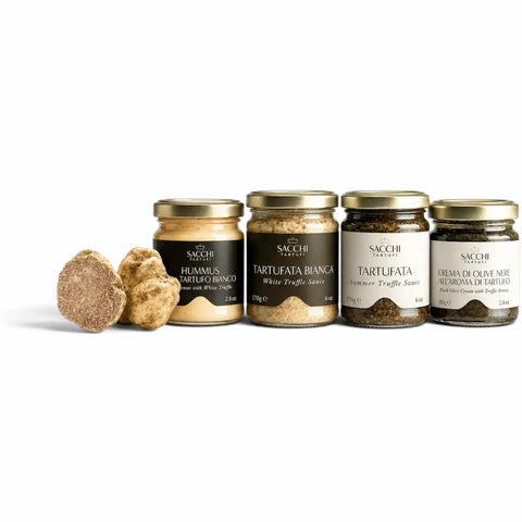 Vanity-Trüffel-Geschenkbox mit fünf italienischen Trüffelprodukten zum Verschenken und Servieren