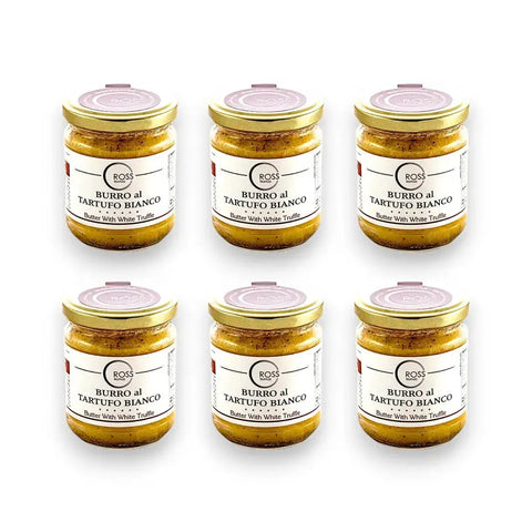 White Truffle Butter Gourmet Edition jar set with gold foil lids and labels