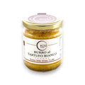 Gourmet-Edition mit weißer Trüffelbutter im Glas mit goldfarbenem Deckel und Etikett für luxuriösen Geschmack